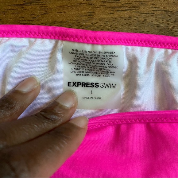 Express Swim Neon Hot Pink Ruffle Bikini - Picture 3 of 6
